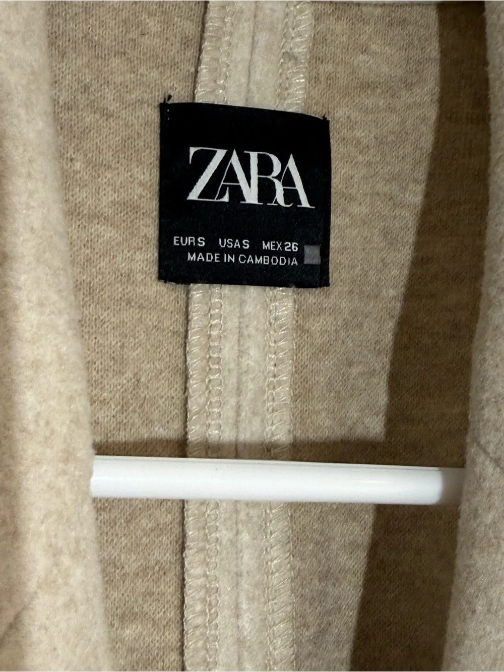 Zara Cream Single-Button Coat